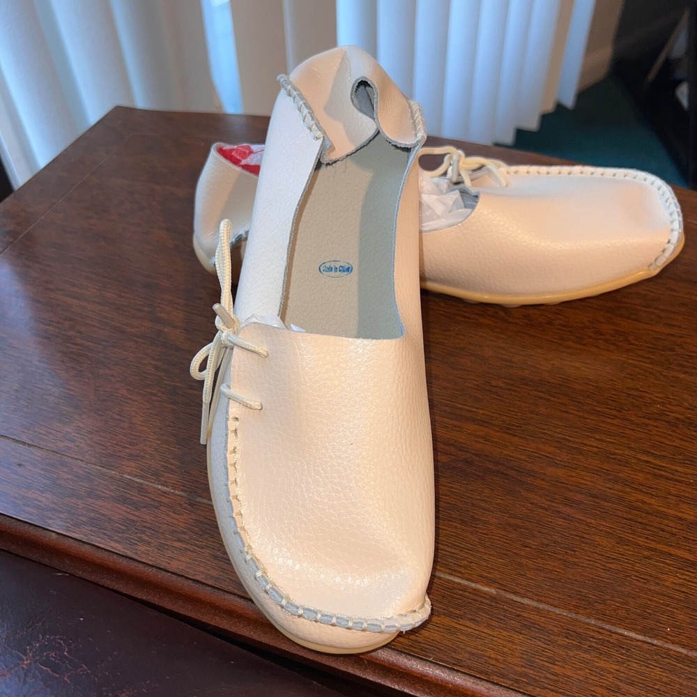 Leather Moccasins Loafers Driving Shoes Casual Comfort Slip On Women-New-43